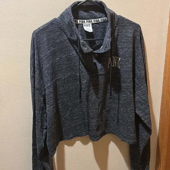 Pink Victoria Secret Cropped Sweatshirt - Picture 2 of 5